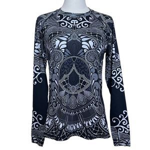 Athleta Black and White Patterned Sweatshirt